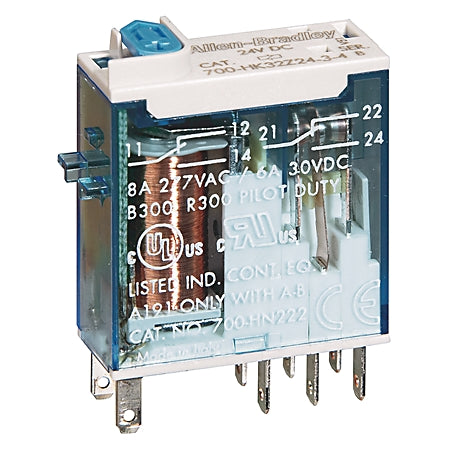 Allen-Bradley 700-HKX2Z24-4 700-HK General Purpose Slim Line Relay, 8 Amp