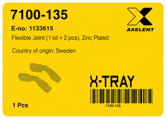 Axelent 7100-135 X-Tray Flexible Joint Kit Zinc Plated 2pcs (NEW Sealed)