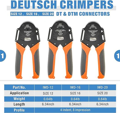 IWISS KIT-DC01 Deutsch Connector Crimp Tool Kit 12pc Case (NEW)
