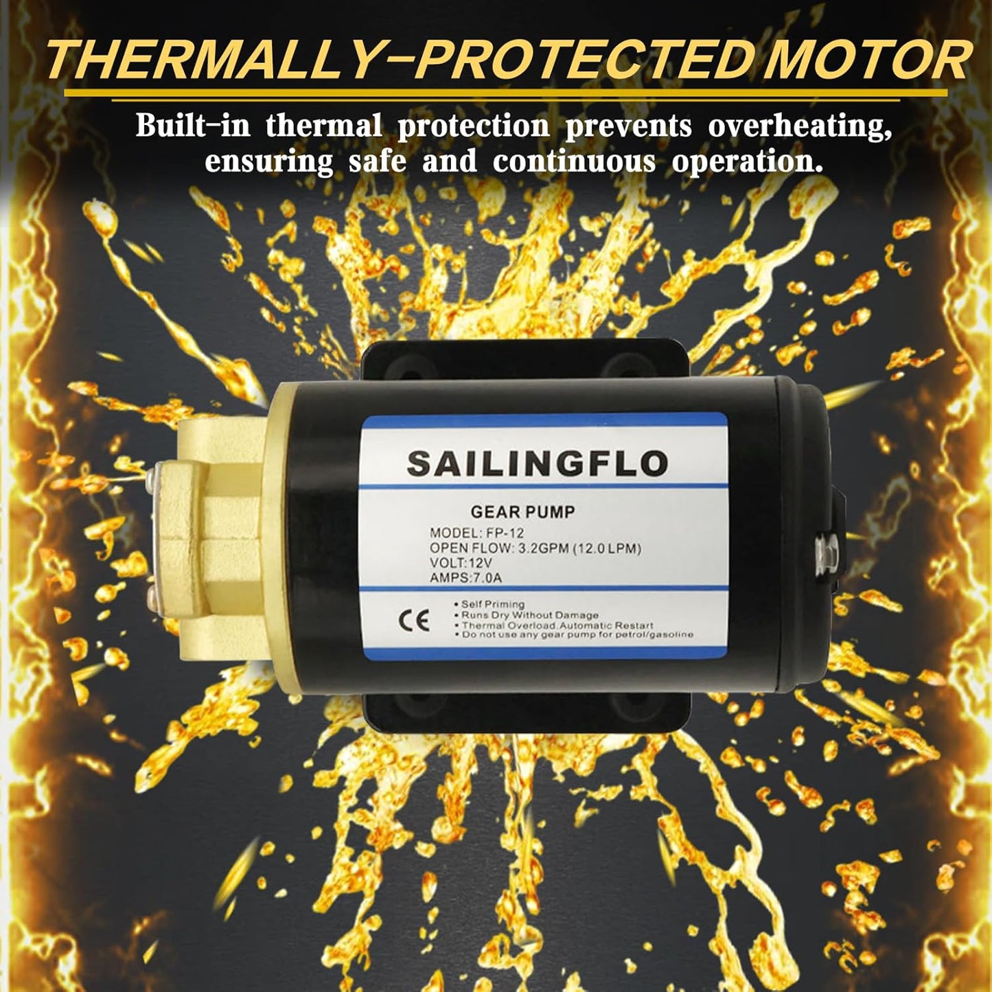 Sailingflo FP-12 12V Gear Pump 3.2GPM Marine Transfer Pump (NEW)