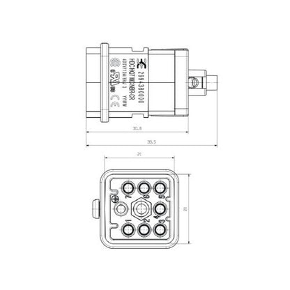 Weidmuller 1003180000 HDC HQ 7 FC Female Insert 7-Pin Heavy Duty Connector (NEW)