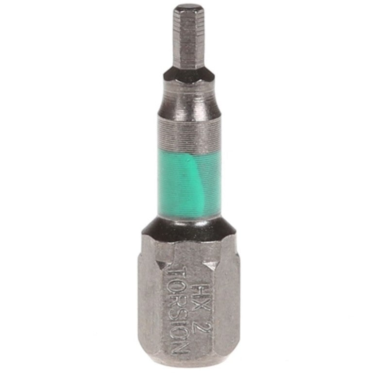POWERS SB-HX2X25TZ #2 x 25mm B810 Hex Magnetic Torsion Zone Bit [5 Pack]