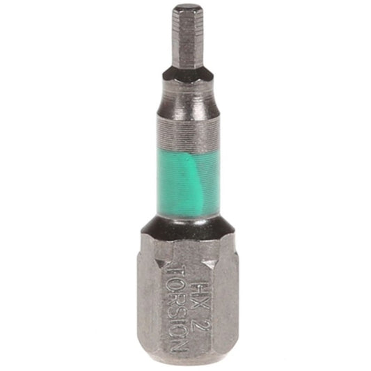 POWERS SB-HX2X25TZ #2 x 25mm B810 Hex Magnetic Torsion Zone Bit [5 Pack]