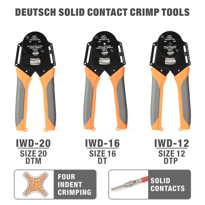IWISS KIT-DC01 Deutsch Connector Crimp Tool Kit 12pc Case (NEW)