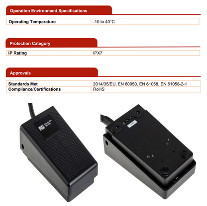 RSPro 317-718 Momentary On‑Off Foot Switch Die Cast (New Opened)
