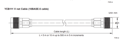 Yokogawa YCB111-M020 V Net Cable 10BASE-5 N-Type (NEW)
