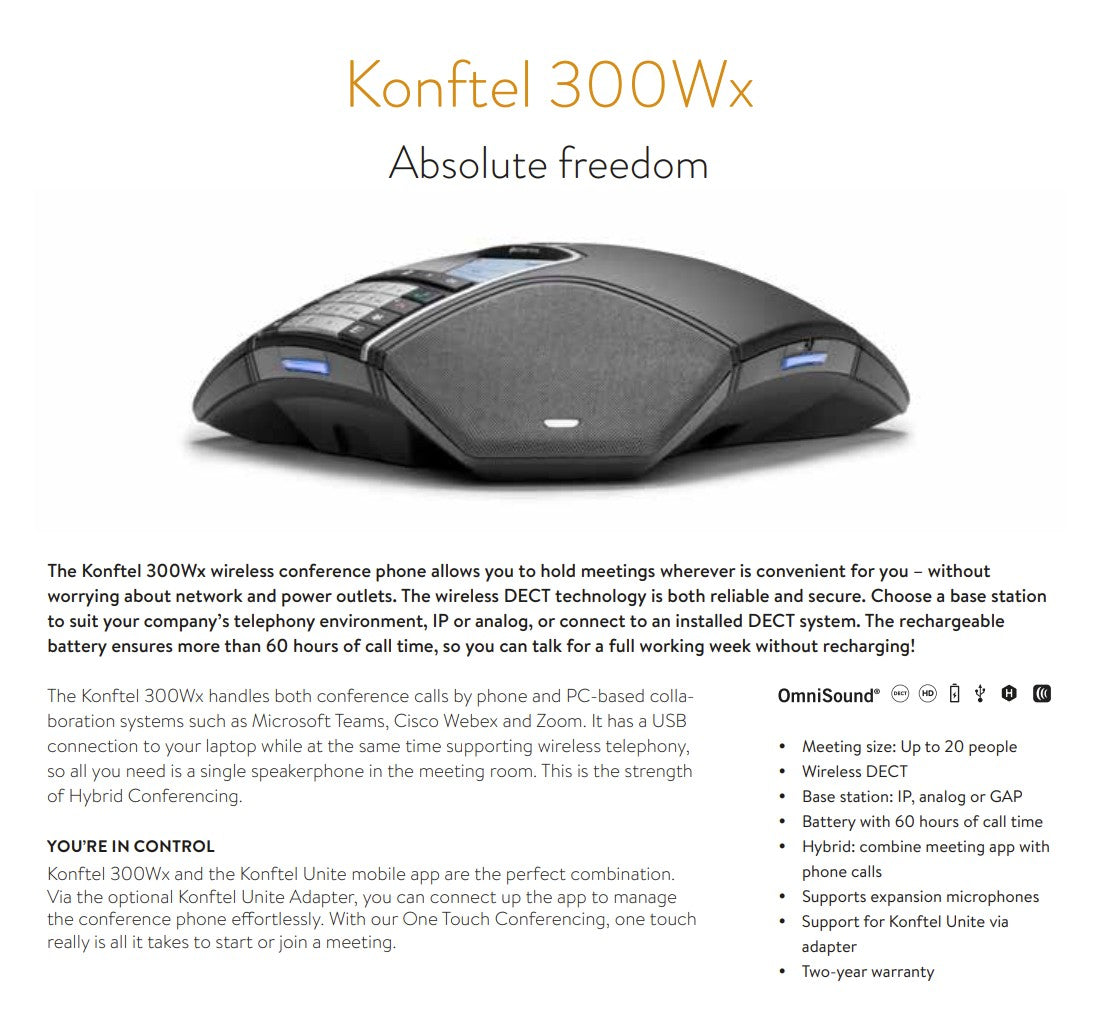 Konftel 910101078 300Wx Wireless Conference Phone Console No Base (NEW Sealed)