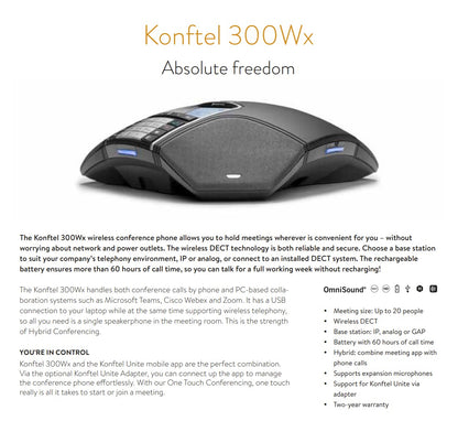 Konftel 910101078 300Wx Wireless Conference Phone Console No Base (NEW Sealed)