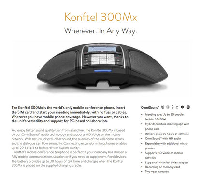 Konftel 910101083 300Mx Mobile Conference Phone OmniSound (NEW Sealed)