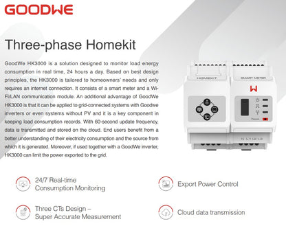 GoodWe GA10081-65-00P HK3000 HomeKit Three Phase Energy Meter Kit (NEW Sealed)