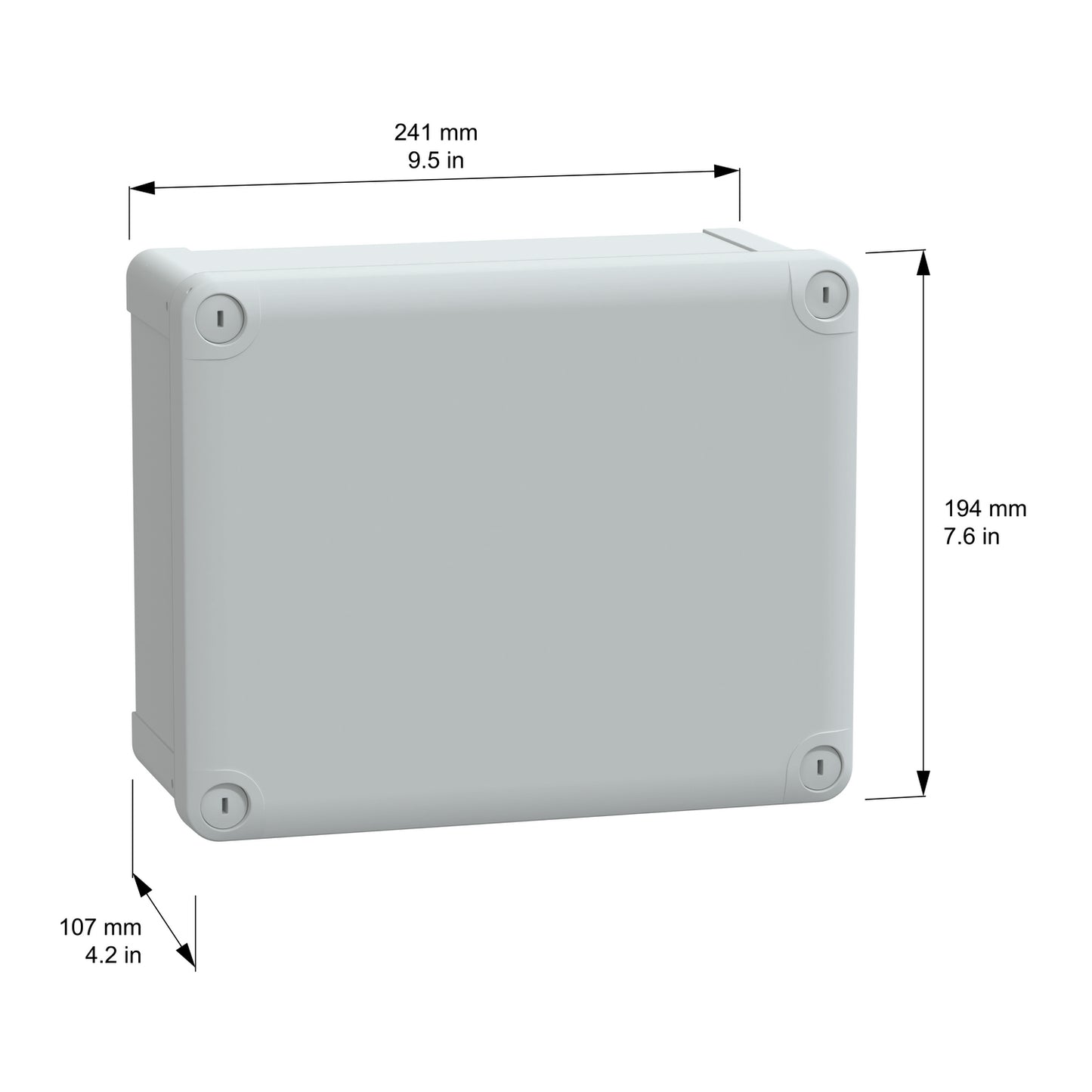 Schneider Electric Thalassa TBS ABS Wall Box, IP66, 241x194x107 NSYTBS241910H