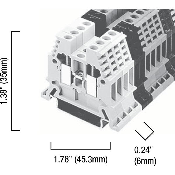 Sprecher+Schuh V7-W4 4mm Screw Terminal Block Grey [Set of 10] (NEW Opened)