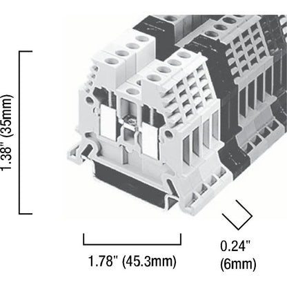 Sprecher+Schuh V7-W4 4mm Screw Terminal Block Grey [Set of 10] (NEW Opened)