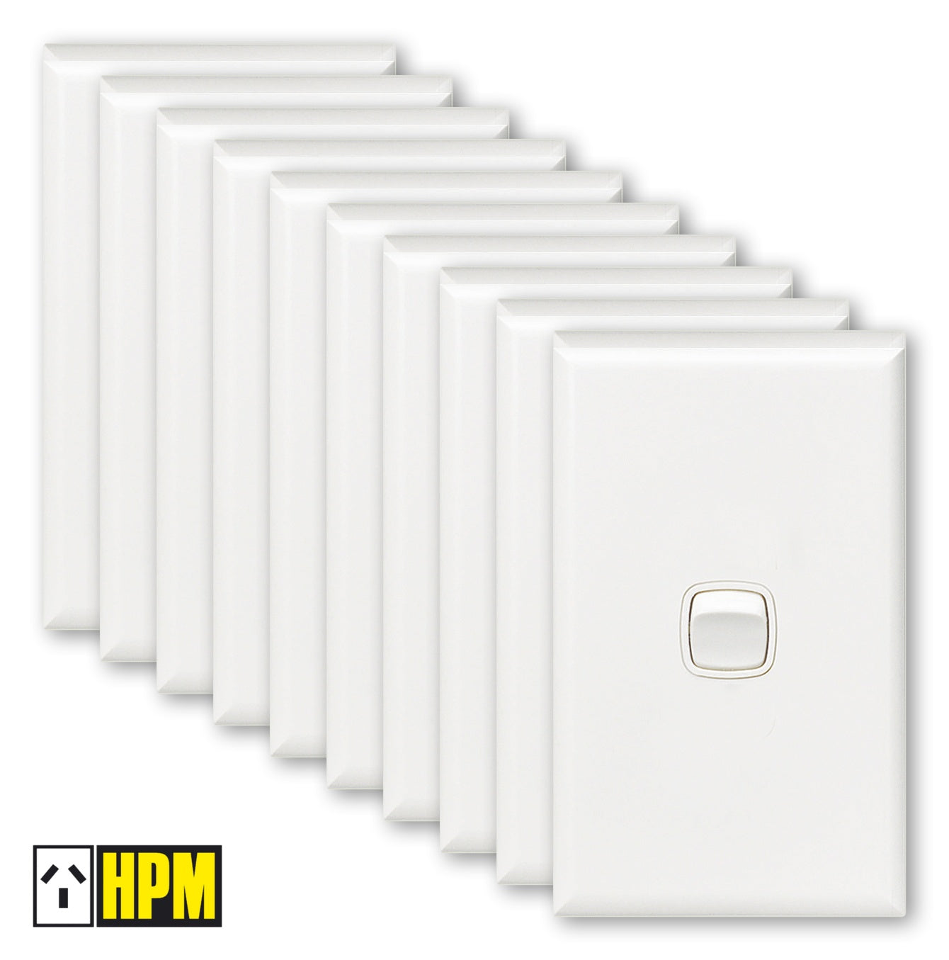 HPM XL770/1WE [10 Pack] Excel 1 Gang Vertical Light Switch 10A White (NEW In Box)
