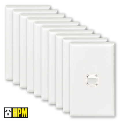 HPM XL770/1WE [10 Pack] Excel 1 Gang Vertical Light Switch 10A White (NEW In Box)