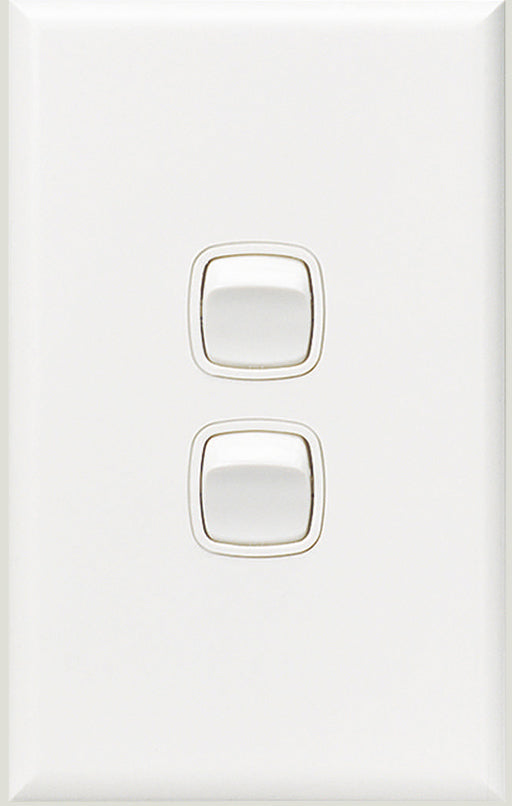 HPM XL770/2WE [10 Pack] Excel 2 Gang Vertical Light Switch 10A White (NEW In Box)