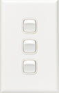 HPM XL770/3WE Excel 3 Gang Vertical Light Switch 10A 240V White (NEW Sealed)