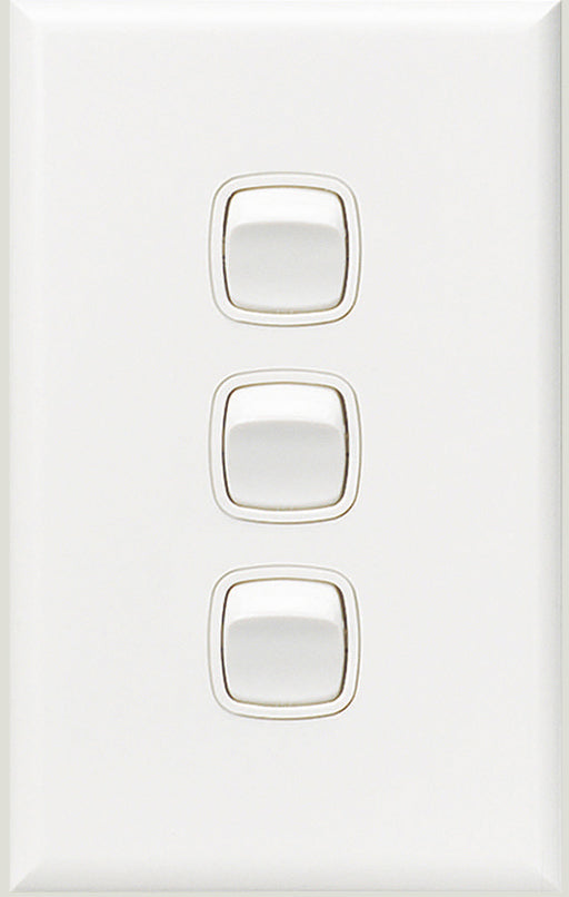 HPM XL770/3WE [10 Pack] Excel 3 Gang Vertical Light Switch 10A White (NEW In Box)