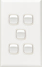 HPM XL770/5WE Excel 5 Gang Vertical Light Switch 10A 240V White (NEW Sealed)