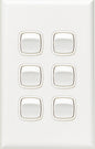 HPM XL770/6WE Excel 6 Gang Vertical Light Switch 10A 240V White (NEW Sealed)