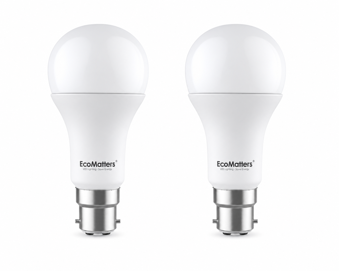 Ecomatters EM-BA60NBW06-14 [2 Pack] 6.5W LED Bulb B22 3000K Warm White (NEW)