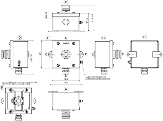 WEIDMÜLLER 1537240000 Klippon STB 1-2 SS 316L Enclosure Emergency Stop