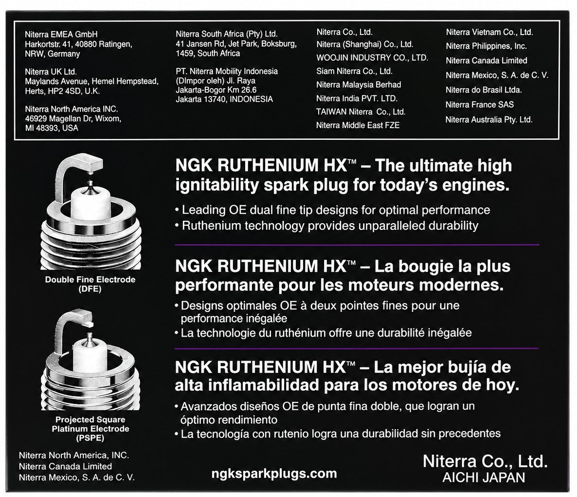 NGK LFER7BHX [4 Pack] 95125 Ruthenium HX Spark Plug (NEW In Box)