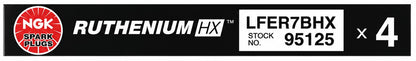 NGK LFER7BHX [4 Pack] 95125 Ruthenium HX Spark Plug (NEW In Box)