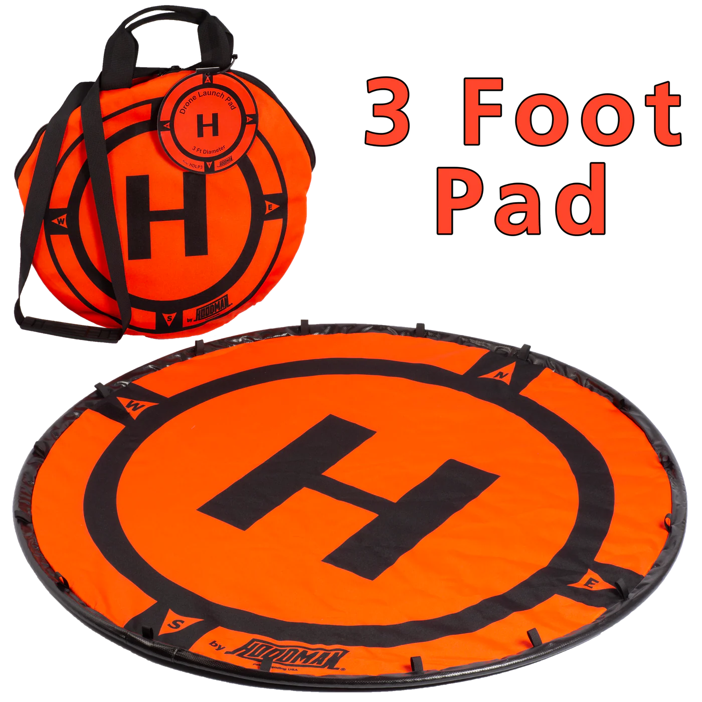 Hoodman HDLP3 Drone Launch Pad 3Ft Weighted Portable Helipad (NEW In Box)