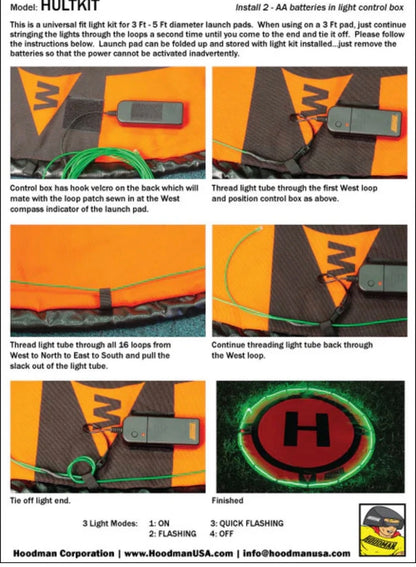 Hoodman HULTKIT Universal Light Kit for 3'-5' Drone Launch Pads (NEW In Box)