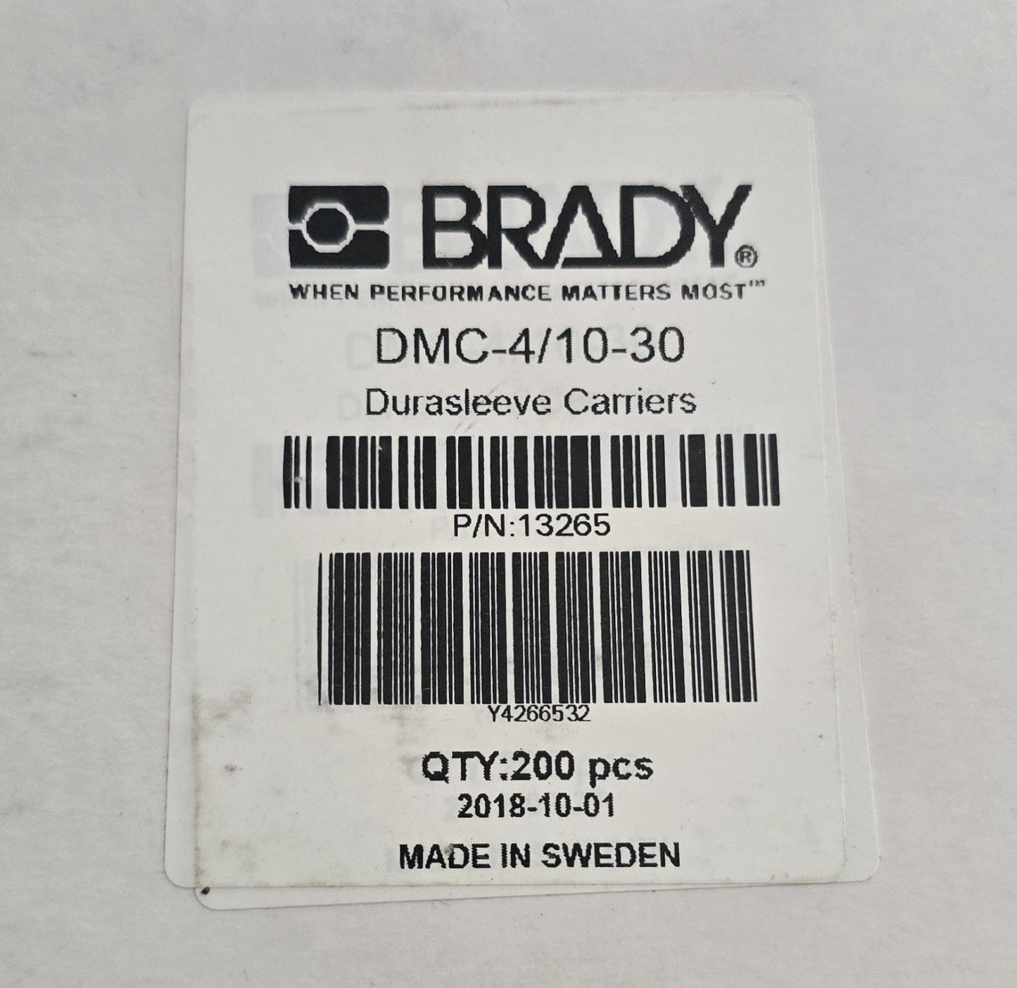 Brady DMC-4/10-30 Durasleeve carriers