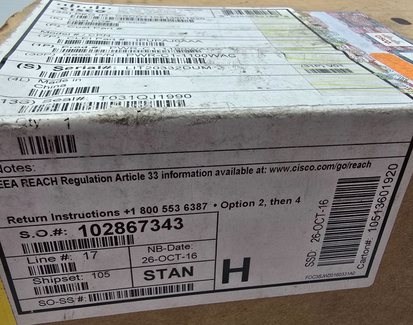 Cisco PWR-C1-1100WAC