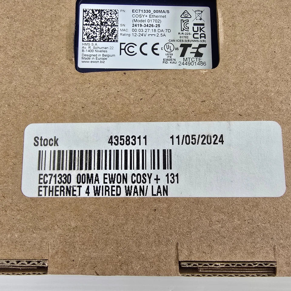 EWON EC71330_00MA/S HMS Networks Ewon Cosy+ Ethernet VPN gateway (NEW In Box)