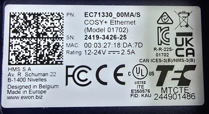 EWON EC71330_00MA/S HMS Networks Ewon Cosy+ Ethernet VPN gateway (NEW In Box)