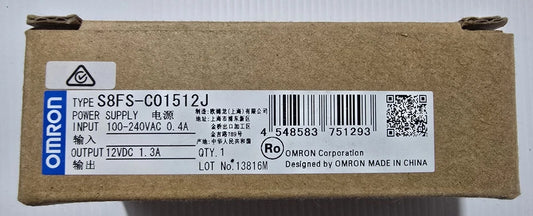 OMRON S8FS-C01512J Power Supply, 15W, 12VDC, 1.3A